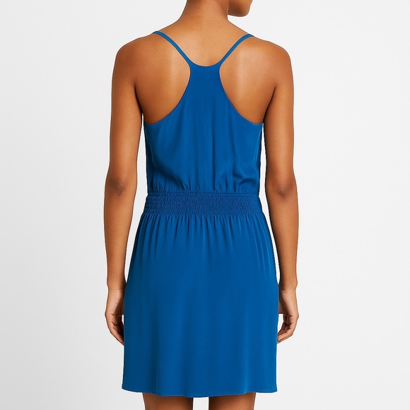 Amanda Uprichard “Mara” Unlined Silk MiniDress in Electric Blue, size L - Picture 2 of 6